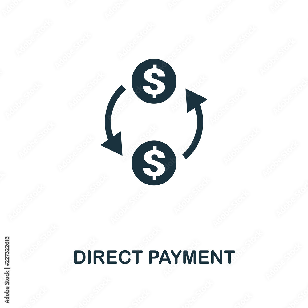 Poster direct payment icon. monochrome style design from fintech icon collection. ui and ux. pixel perfect 