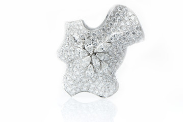 luxury jewelry on white background