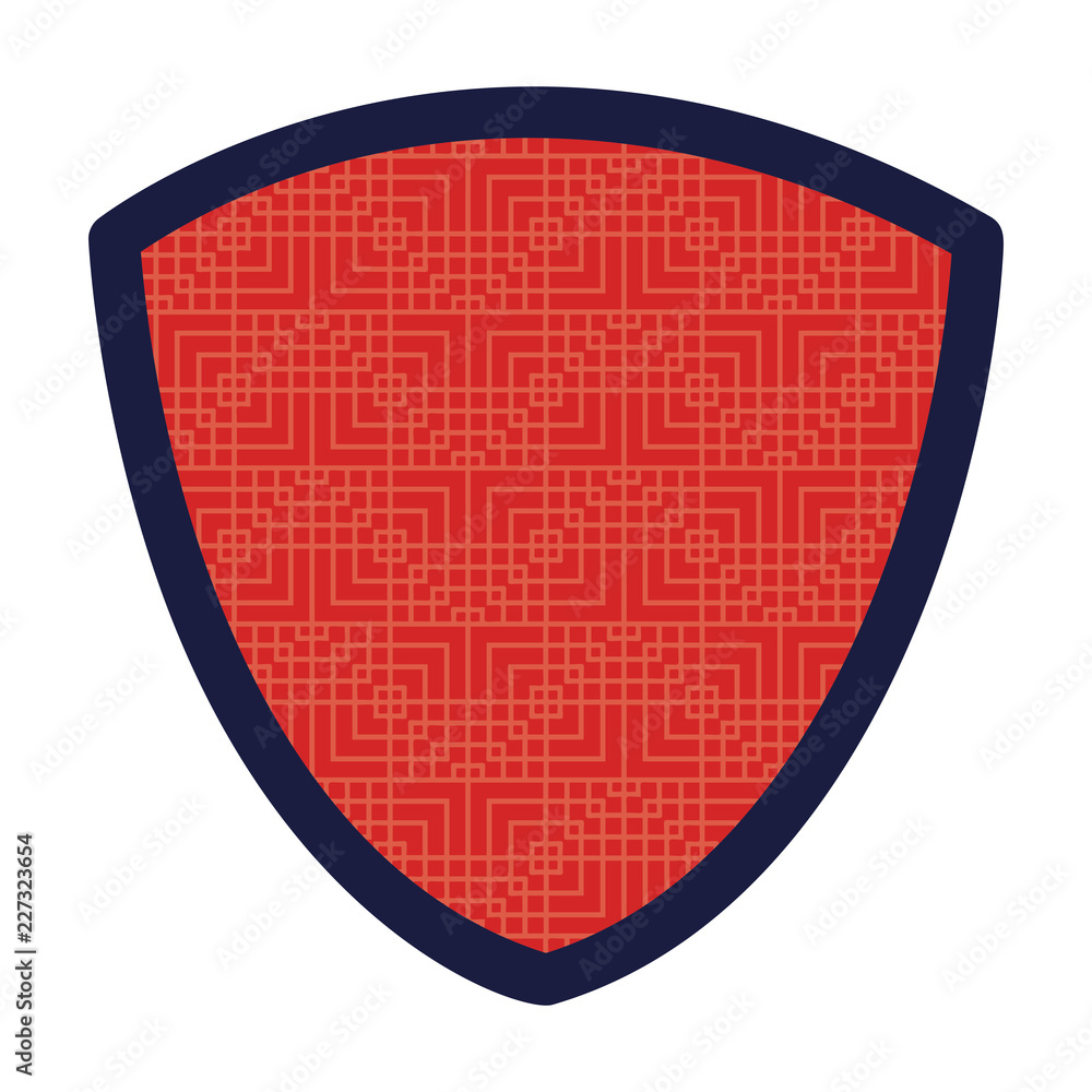 Poster shield with squares pattern