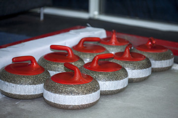 Granite stones for curling.