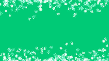 Abstract background with a variety of colorful snowflakes. Big and small.