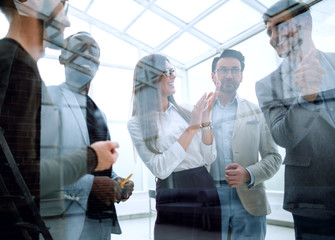 bottom view.business team standing in the office