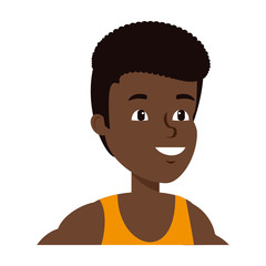 young black athlete boy character