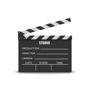 realistic movie clapperboard