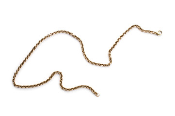 Gold chain isolated on white background