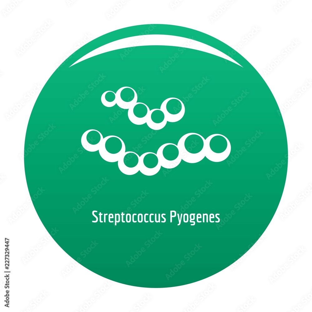 Poster streptococcus pyogenes icon. simple illustration of streptococcus pyogenes vector icon for any desig