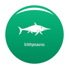 Ichthyosaurus icon. Simple illustration of ichthyosaurus vector icon for any design green