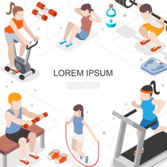 Isometric Fitness Colorful Concept