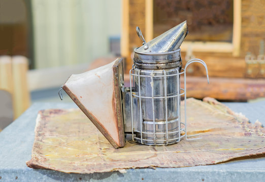 old metal bee smocker for beekeeping
