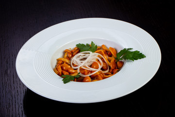 Appetizing marinated mushrooms