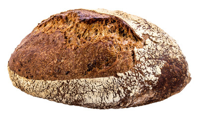 Rye bread isolated on white background