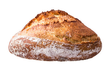 Fresh wheat french bread isolated on white background