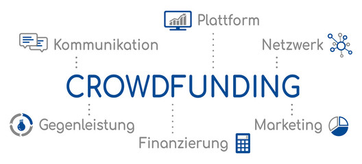 Crowdfunding Infografik Blau
