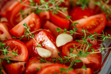 Tomatoes ready to get rosted
