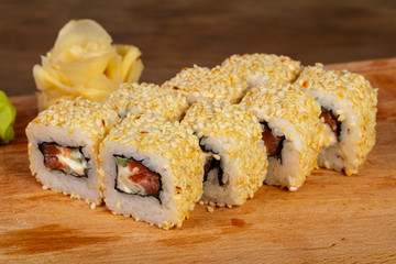 Japanese roll with salmon