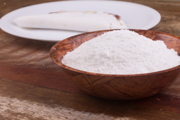 Fototapeta na wymiar Tapioca: Manioc Flour in a bowl