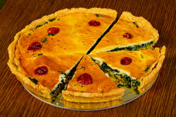 Pie with spinach