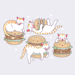 Cat burgers isolated