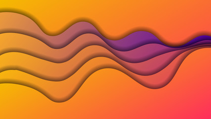 Paper cut background. Abstract realistic paper cut decoration textured with wavy layers. Vector illustration.