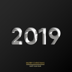 Christmas and Happy New Year background. 2019.vector.
