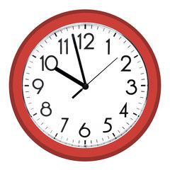 White wall clock. Isolated on white background.