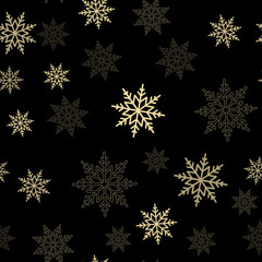 Seamless pattern with falling snow or snowflakes. Vector