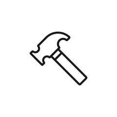 Hammer line icon, outline vector sign, linear style pictogram isolated on white. Symbol, logo illustration. Editable stroke. Pixel perfect graphics