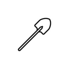 Garden trowel spade or shovel line icon. Gardening tool. Vector illustration.