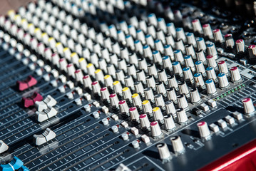 Sound mixer remote sound director. DJ console. music producer. audio equalizer. sound accompaniment