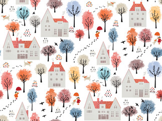 Countryside - seamless pattern