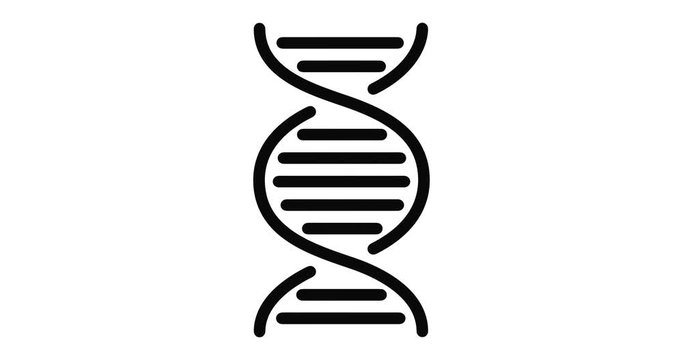 DNA line icon motion graphic animation with alpha channel.