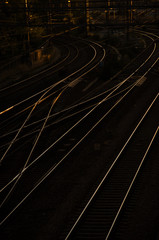 Fototapeta na wymiar light on the railroad tracks