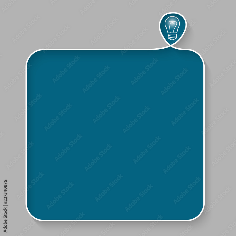 Aufkleber white text box for fill your text with idea symbol. vector concept for printed materials, website, p