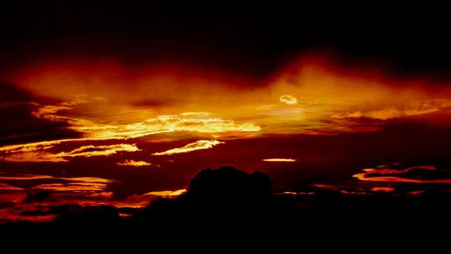 Extremely contrasted and dramatically  saturated sunset time lapse