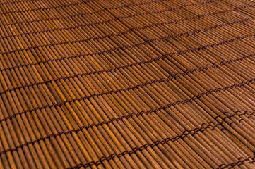 bamboo Mat - stand food, close-up, wooden background