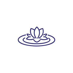 Lotus line icon. Flower, nature, relax. Flower concept. Vector illustration can be used for topics like spring, nature, biology. 