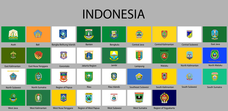 all Flags of regions of Indonesia.