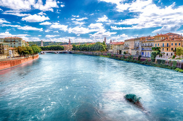 View Over Adige River in Verona, Italy