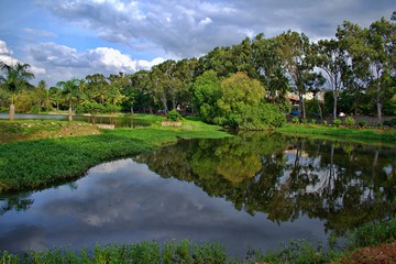 Fototapeta premium LAKE VIEW IN LALBAGH