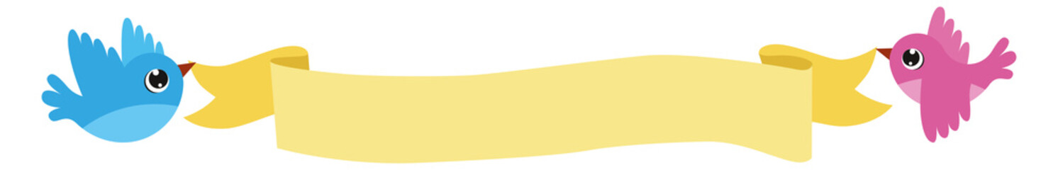 Birds Flying with yellow Banner Vector image