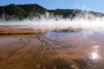 Yellowstone hot thermal spring in Wyoming 