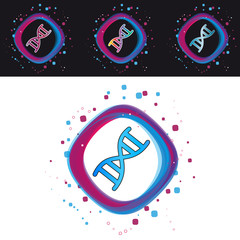 DNA Chromosome Buttons - Modern Colorful Vector Circles - Isolated On Black And White Background