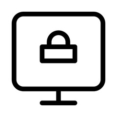 Display Lock Security Protect Protection Secure vector icon