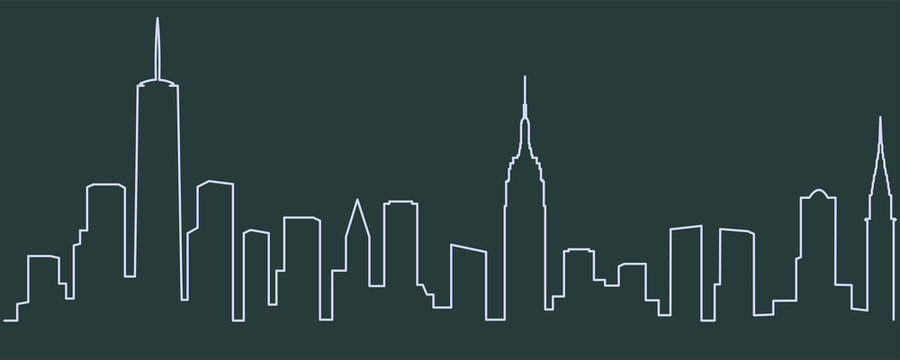 New York Single Line Skyline