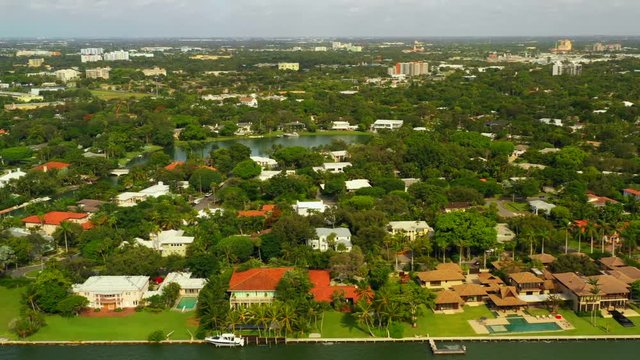 Sabal Palm Morningside neighborhood Miami aerial video