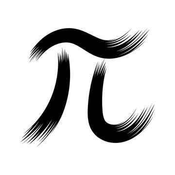 Pi symbol with brush strokes
