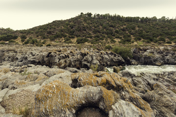 Guadiana River between the rock formations