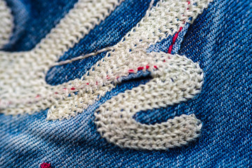 Jeans legs denim texture. cotton background for desing