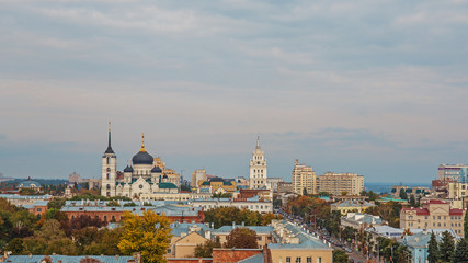 Fototapeta na wymiar Voronezh downtown, modern and historic buildings