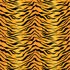 Seamless tiger stripe pattern. Vector animal skin background print.
